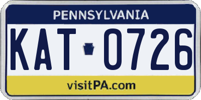 PA license plate KAT0726