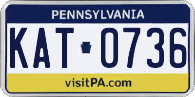 PA license plate KAT0736