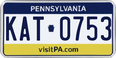 PA license plate KAT0753
