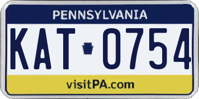 PA license plate KAT0754