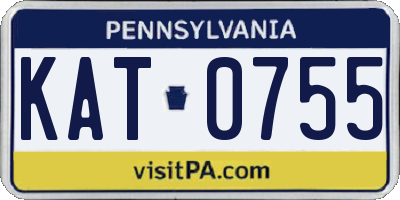PA license plate KAT0755
