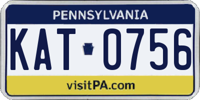 PA license plate KAT0756