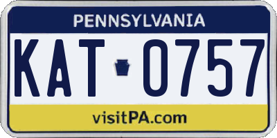 PA license plate KAT0757