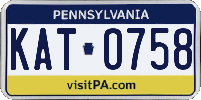 PA license plate KAT0758