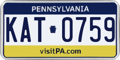 PA license plate KAT0759