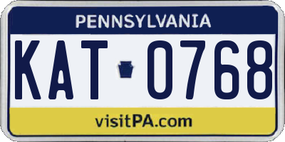 PA license plate KAT0768