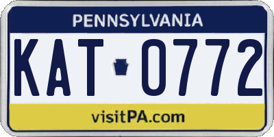 PA license plate KAT0772