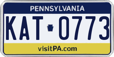 PA license plate KAT0773