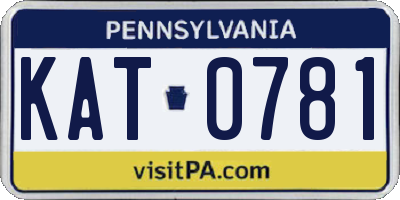 PA license plate KAT0781