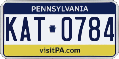 PA license plate KAT0784