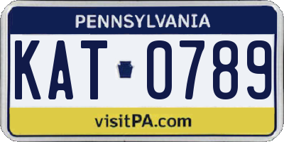 PA license plate KAT0789