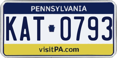 PA license plate KAT0793