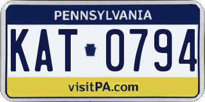 PA license plate KAT0794