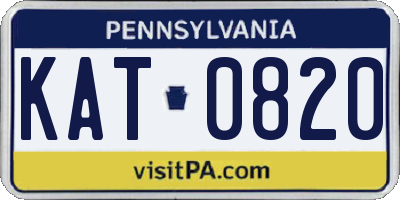 PA license plate KAT0820