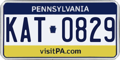 PA license plate KAT0829