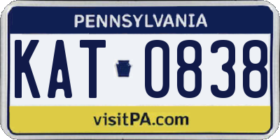 PA license plate KAT0838