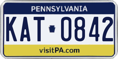 PA license plate KAT0842
