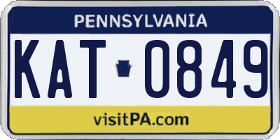 PA license plate KAT0849