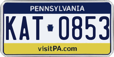 PA license plate KAT0853