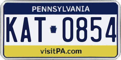 PA license plate KAT0854