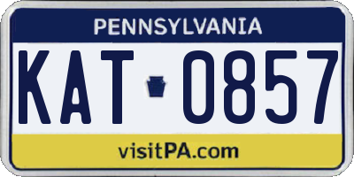 PA license plate KAT0857