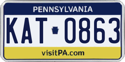PA license plate KAT0863