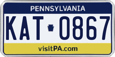 PA license plate KAT0867