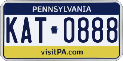 PA license plate KAT0888