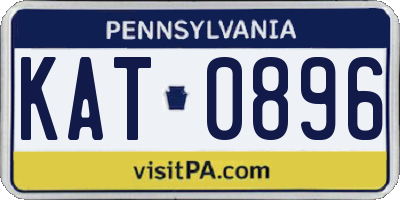 PA license plate KAT0896