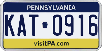 PA license plate KAT0916