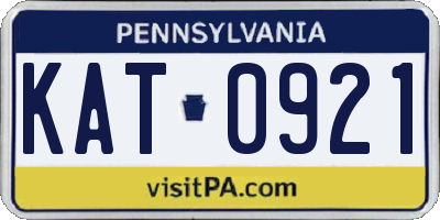 PA license plate KAT0921