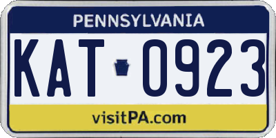 PA license plate KAT0923