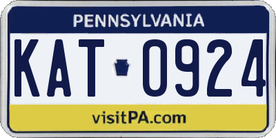 PA license plate KAT0924
