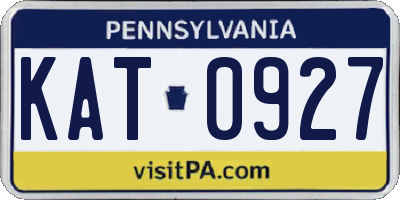 PA license plate KAT0927