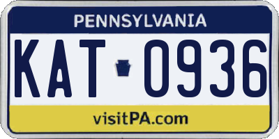 PA license plate KAT0936