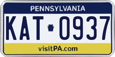 PA license plate KAT0937