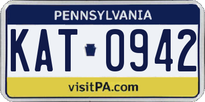 PA license plate KAT0942