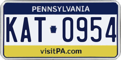 PA license plate KAT0954