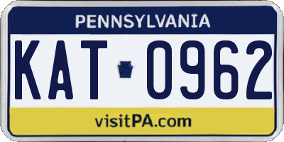 PA license plate KAT0962