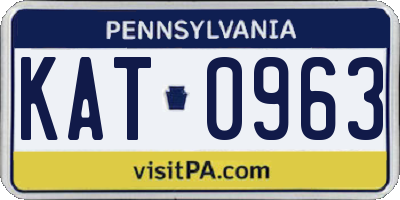 PA license plate KAT0963