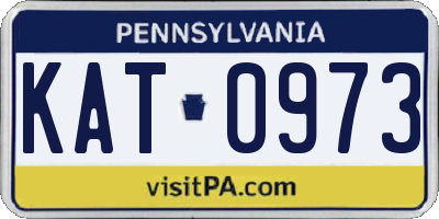 PA license plate KAT0973