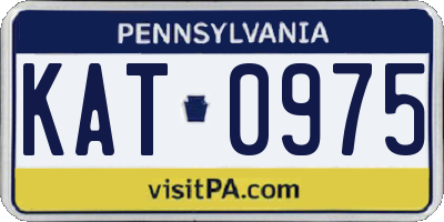 PA license plate KAT0975