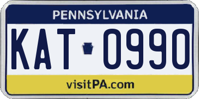 PA license plate KAT0990