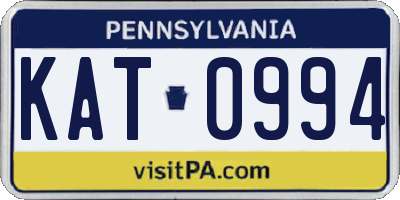 PA license plate KAT0994