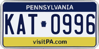 PA license plate KAT0996