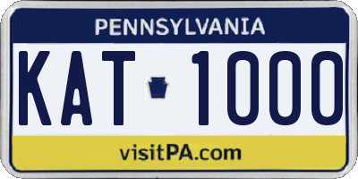 PA license plate KAT1000