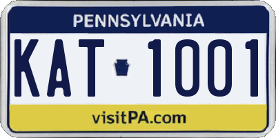 PA license plate KAT1001