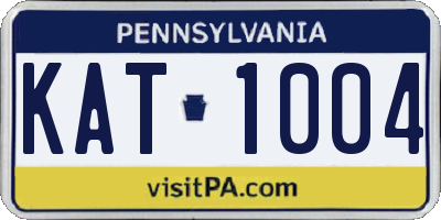 PA license plate KAT1004