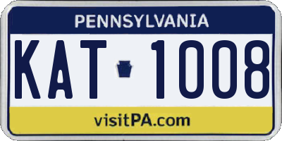 PA license plate KAT1008