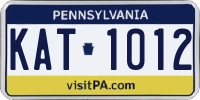 PA license plate KAT1012